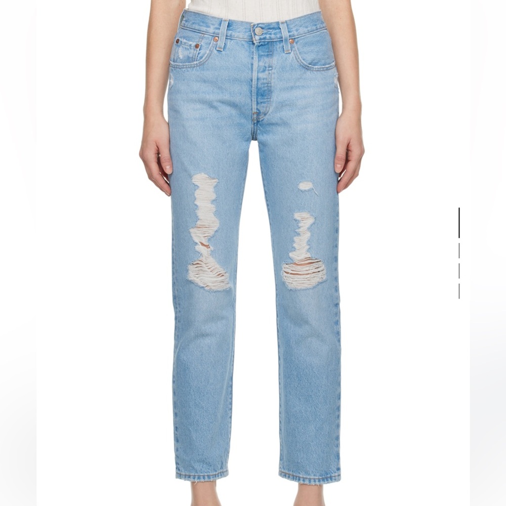 Levi’s Distressed Light Blue Jeans